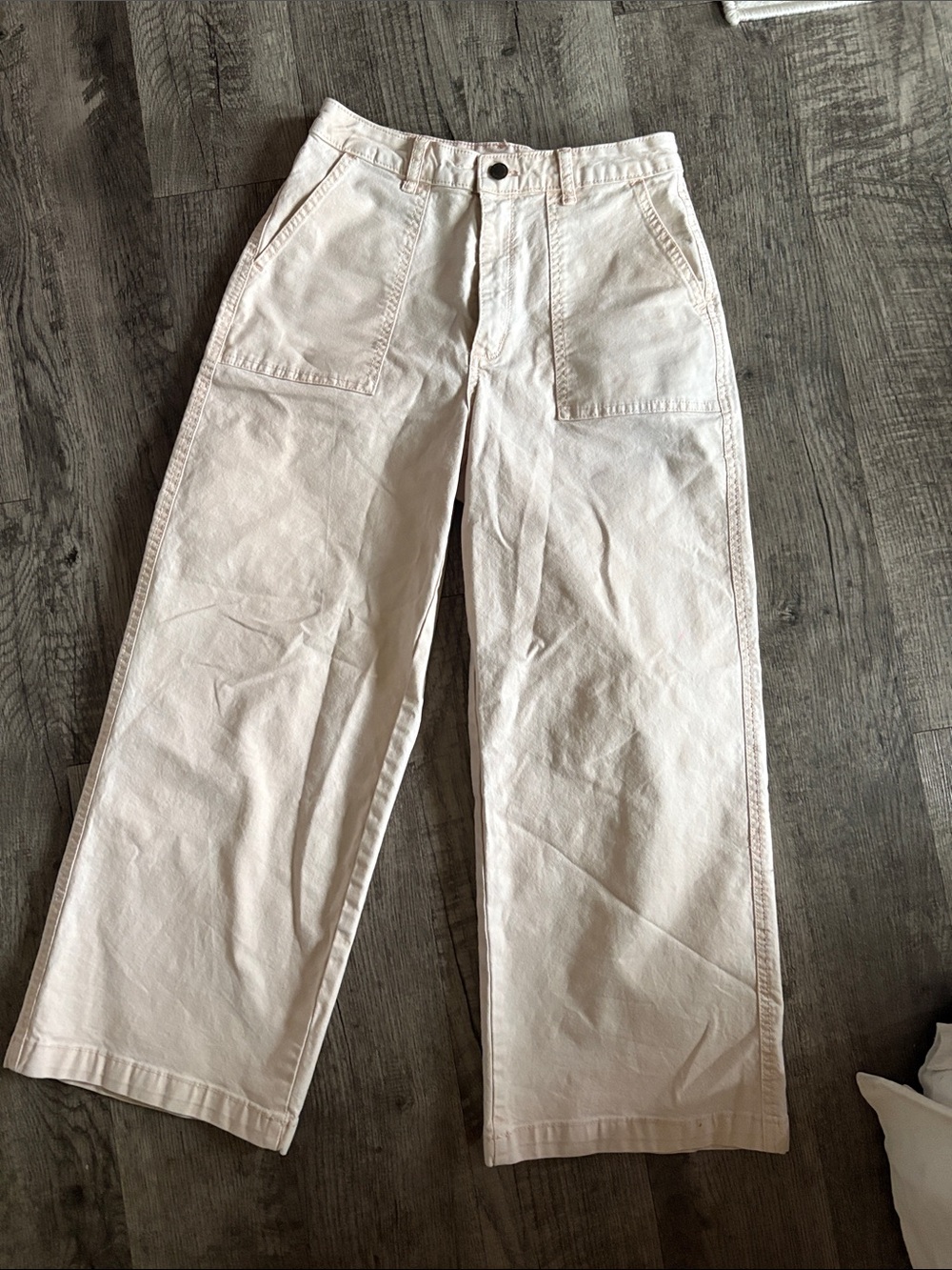 Universal Thread Women's Wide-Leg Canvas Pants in Light Beige